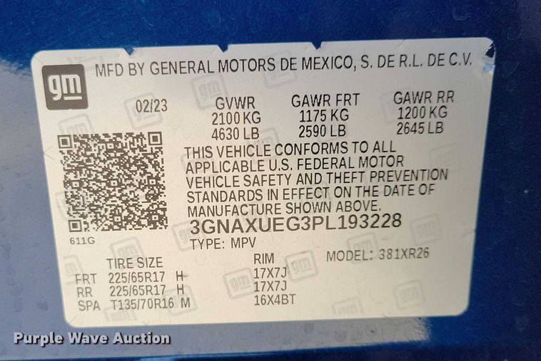 image for item NK9793 2023 Chevrolet Equinox SUV