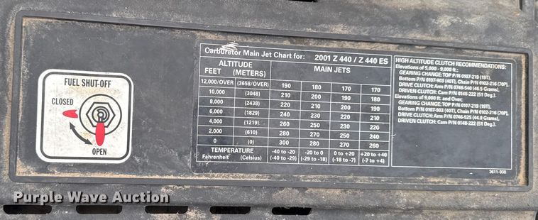 image for item OE9516 2001 Artic Cat Z440 snowmobile