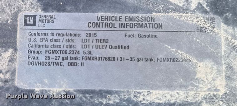 image for item OE9522 2015 GMC Sierra 1500 pickup truck