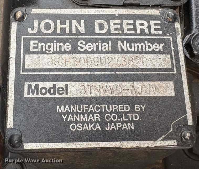 image for item YA2133 2017 John Deer Gator 855D S4 utility vehicle