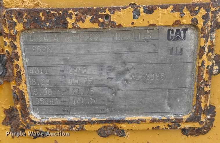 image for item DQ4342 2017 Caterpillar 982M wheel loader