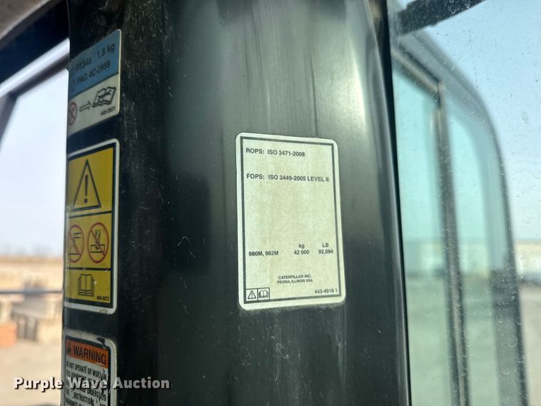 image for item DQ4342 2017 Caterpillar 982M wheel loader