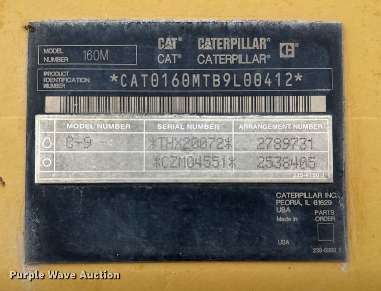 image for item DQ4343 2009 Caterpillar 160M motor grader