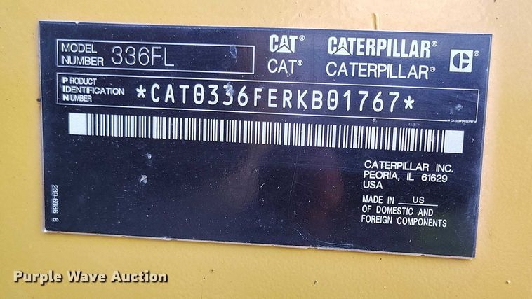image for item DT0874 2016 Caterpillar 336F L excavator