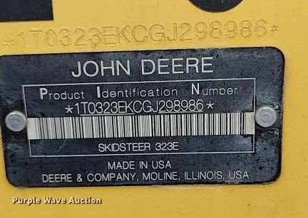 image for item DT0940 2016 John Deere 323E tracked skid steer loader