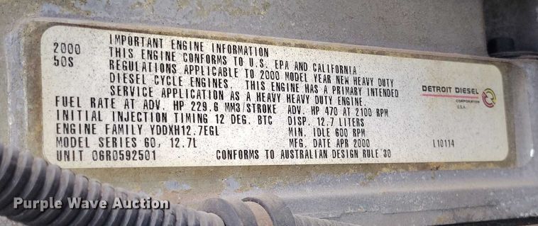 image for item DT0961 2001 Sterling A-Line vacuum truck