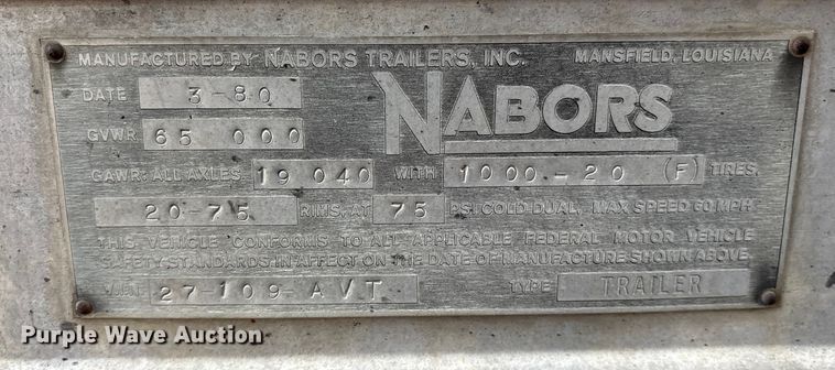 image for item DT4993 1980 Nabors dry van trailer