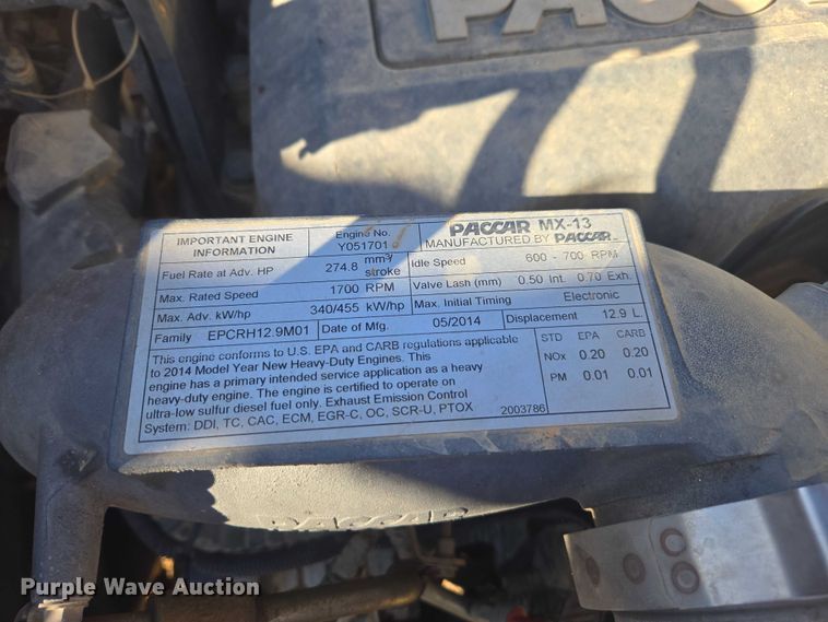 image for item DU2695 2015 Kenworth T800 dump truck