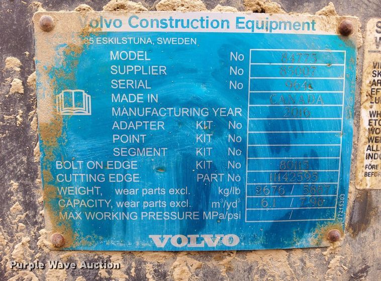 image for item DU6994 2017 Volvo L220H wheel loader