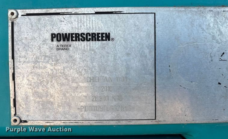 image for item DW7459 2016 Power Screen Chieftain 1700 screening plant