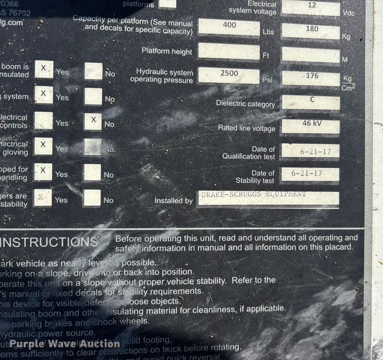 image for item DW7480 2017 Ford F550 bucket truck