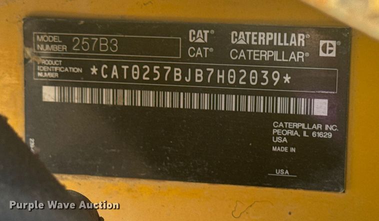 image for item EA2321 2013 Caterpillar 257B3 tracked skid steer loader