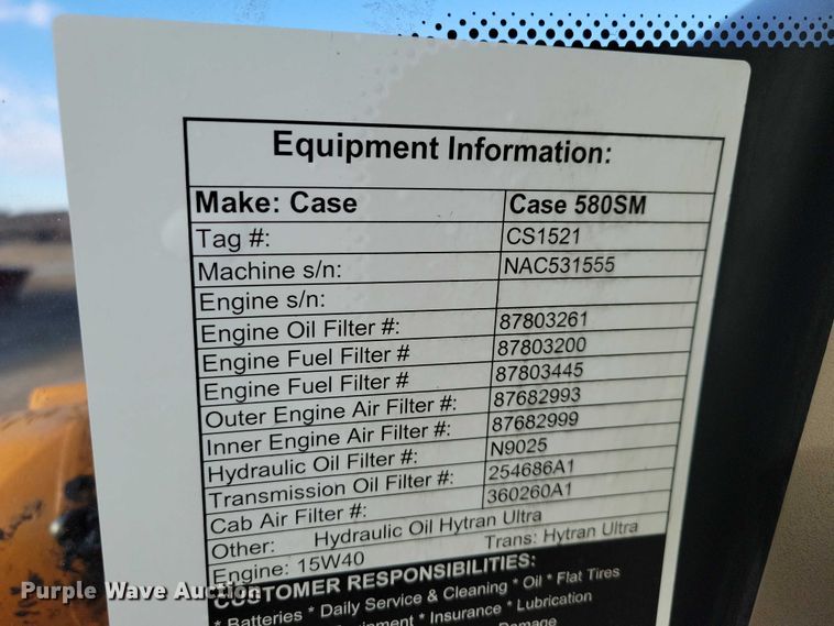 image for item EA2842 2010 Case 580 Super M+ backhoe