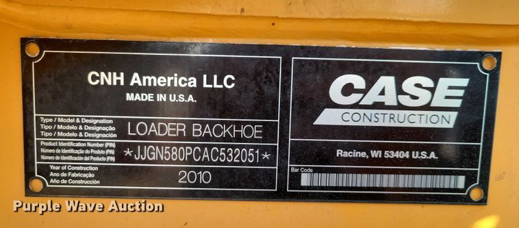 image for item EA2842 2010 Case 580 Super M+ backhoe