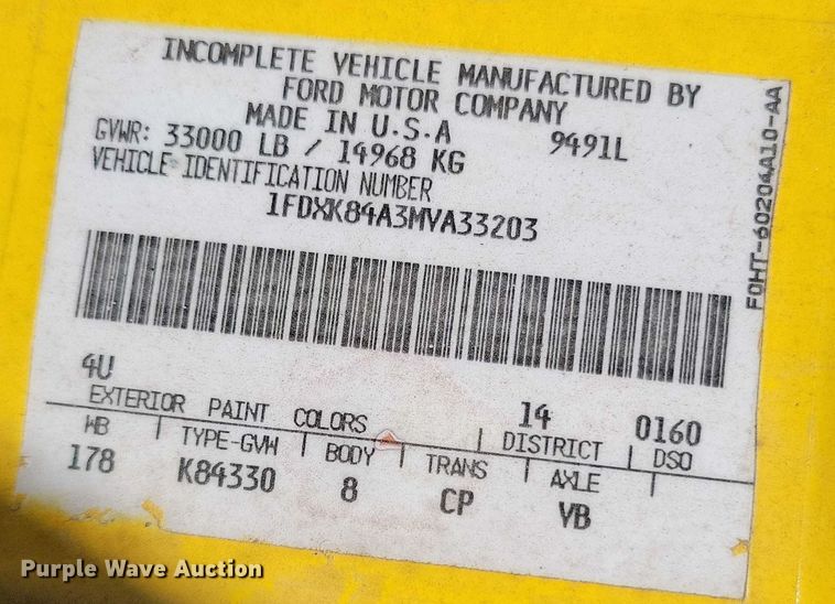 image for item EA2869 1991 Ford F800 bucket truck