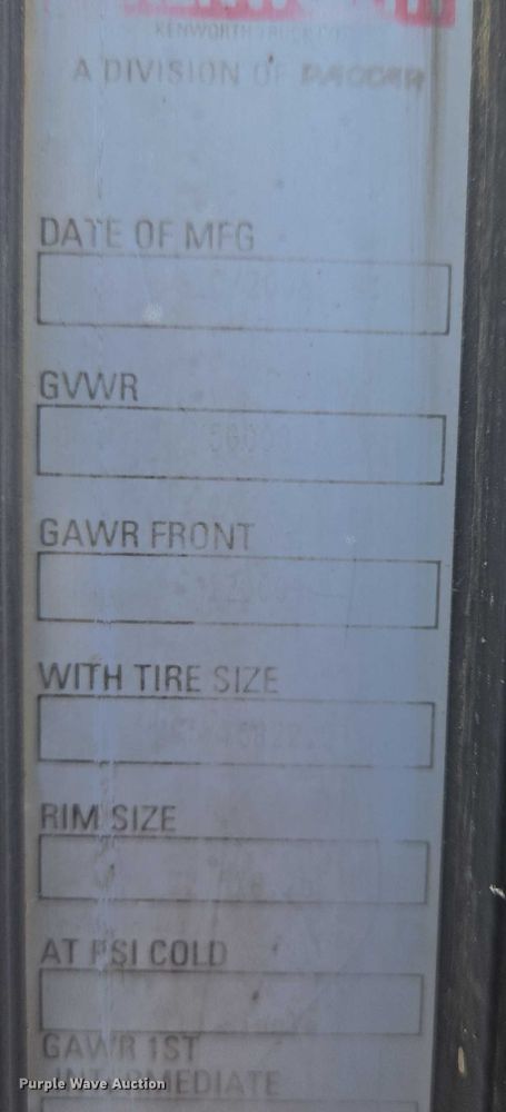 image for item EB1287 2007 Kenworth T800 semi truck