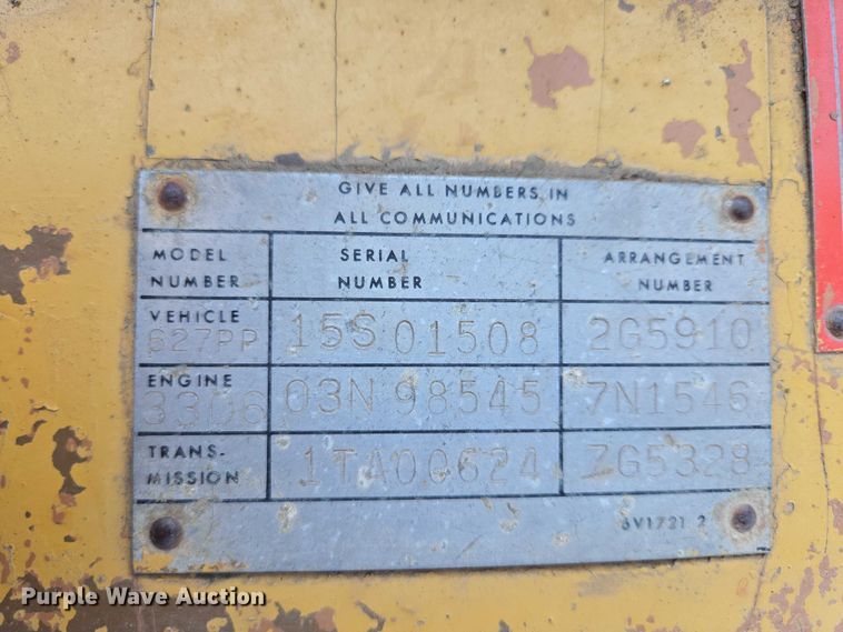 image for item EB1290 1982 Caterpillar 627B conventional scraper 