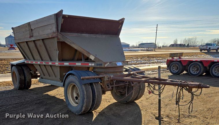 image for item EB1296 1986 Gallaty bottom dump pup trailer