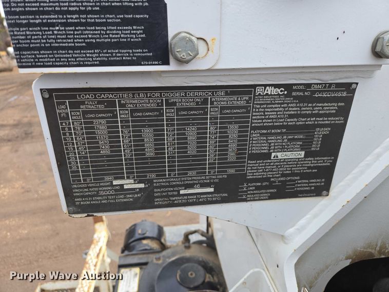 image for item EB1338 Altec DM47TR digger derrick truck bed