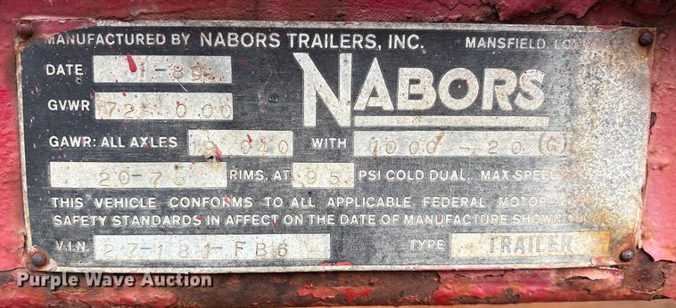 image for item EE0088 1980 Nabors flatbed trailer