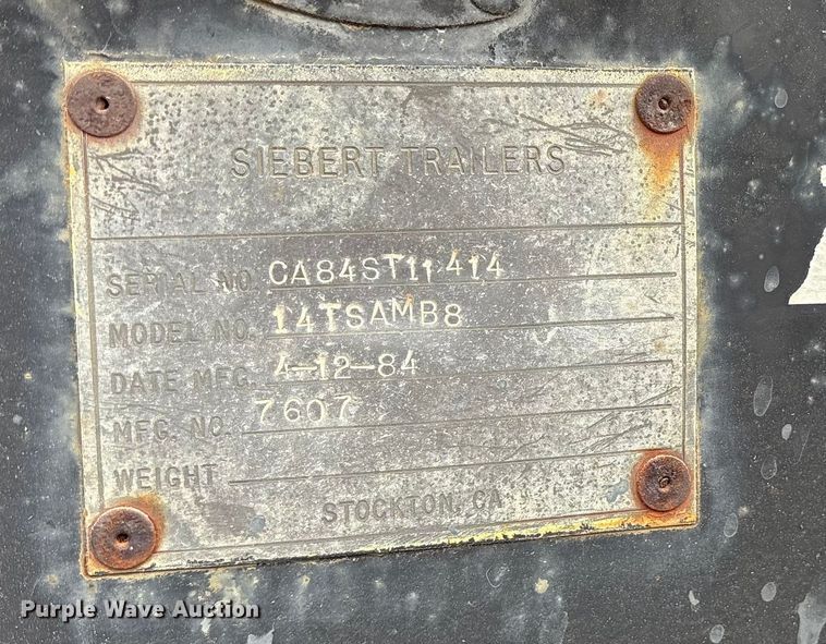 image for item EE0095 1984 Siebert lowboy equipment trailer