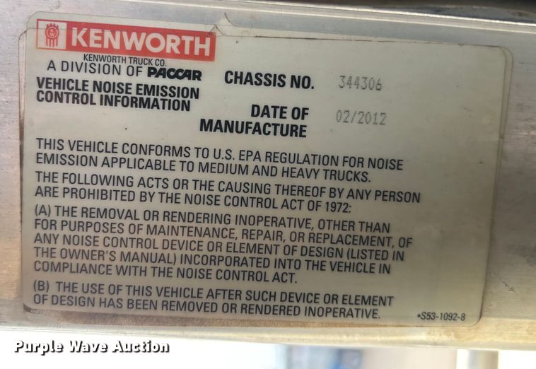 image for item EE1388 2013 Kenworth T800 