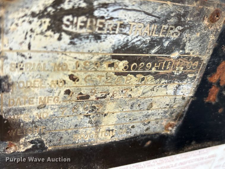 image for item EE1399 1987 Siebert 70T2ABTM lowboy equipment trailer