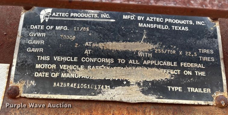 image for item EE1423 1986 Aztec drop deck trailer