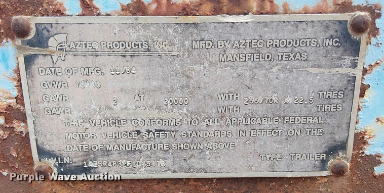 image for item EE1431 1985 Aztec drop deck trailer