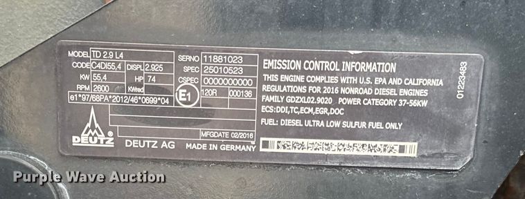 image for item EF2396 2016 Ditch Witch FX65 vacuum trailer