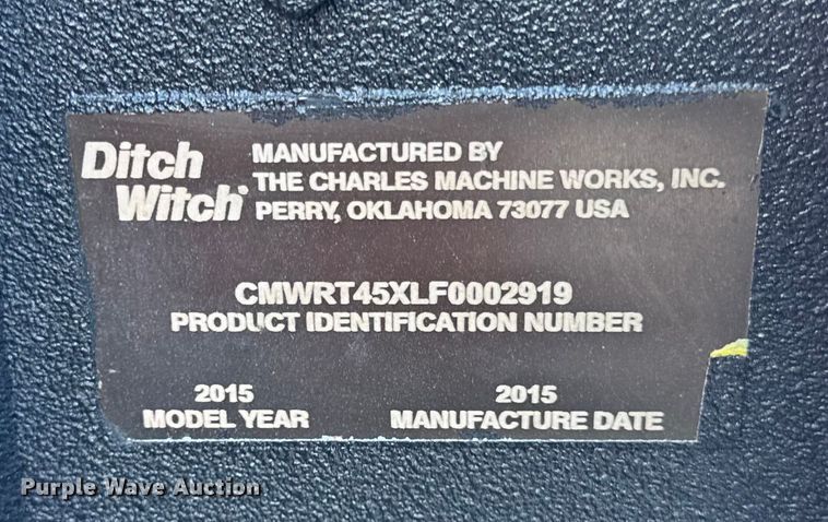 image for item EF2403 2015 Ditch Witch RT45 trencher