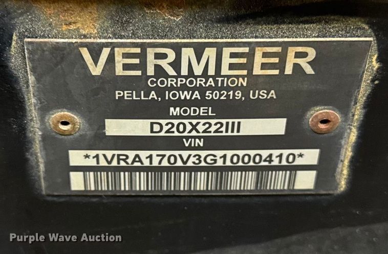 image for item EF2405 2016 Vermeer D20X22III directional boring unit