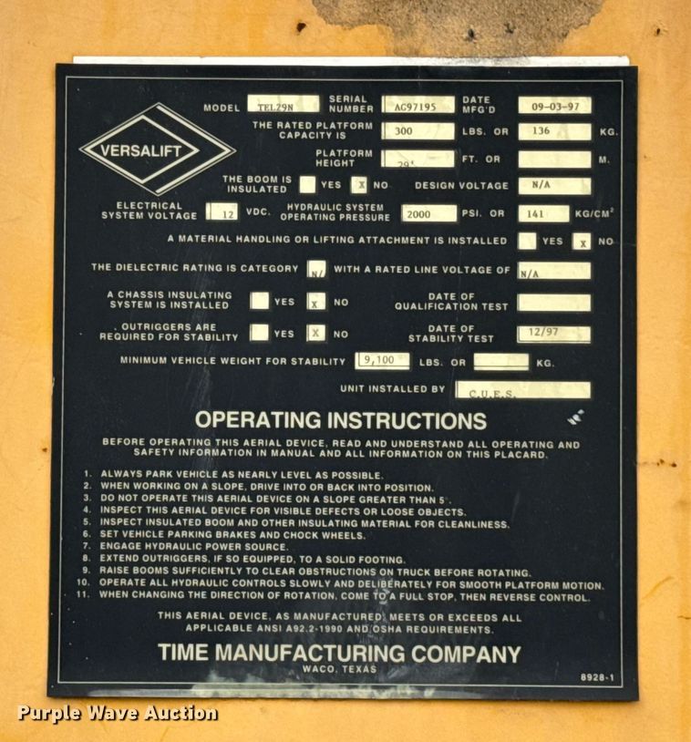 image for item EF2411 1997 Ford F450 Super Duty bucket truck