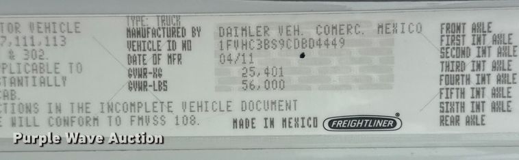 image for item EG2020 2012 Freightliner Business Class M2 crane truck