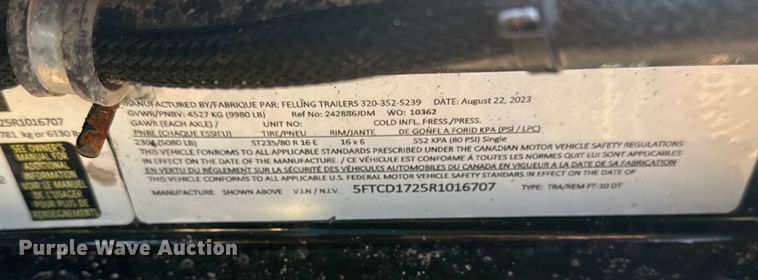 image for item EG2029 2024 Felling Trailers FT-10DT dump trailer