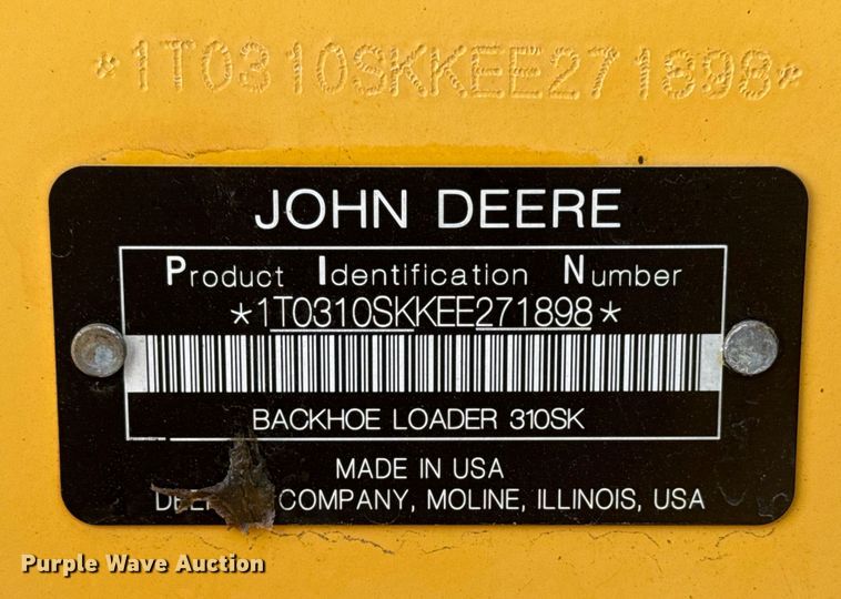 image for item EG2045 2015 John Deere 310SK backhoe