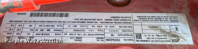 image for item EG2067 2015 Doosan HP450/VHP400WCU/T4I air compressor