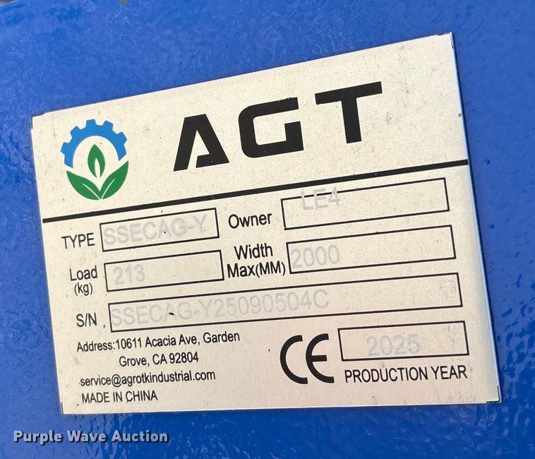 image for item EJ7788 2025 AGT skid steer auger