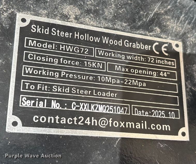 image for item EJ7790 GIYI HWG72 skid steer grapple bucket