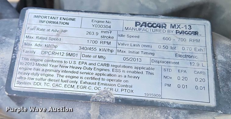 image for item EO4977 2014 Kenworth T660 Series semi truck