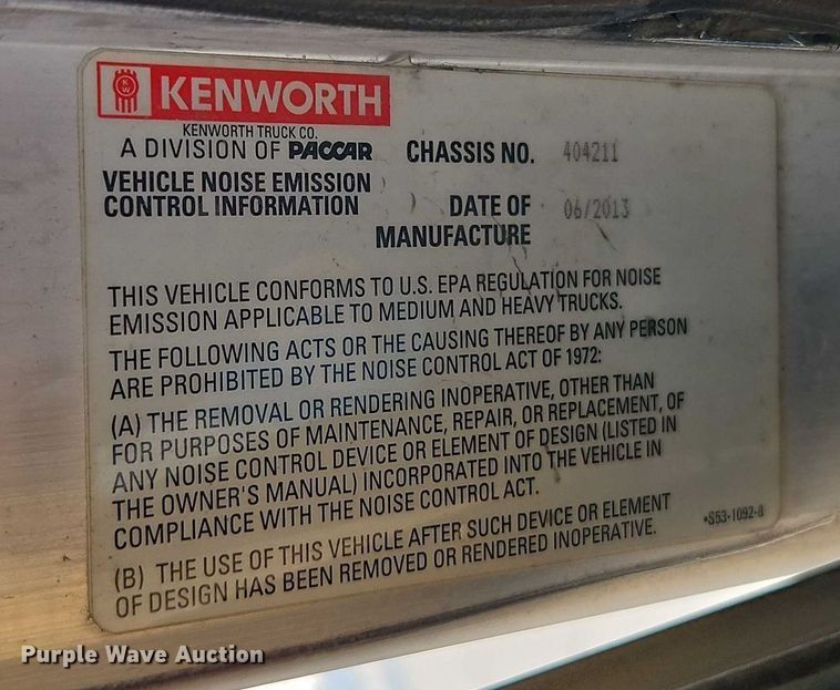 image for item EO4977 2014 Kenworth T660 Series semi truck