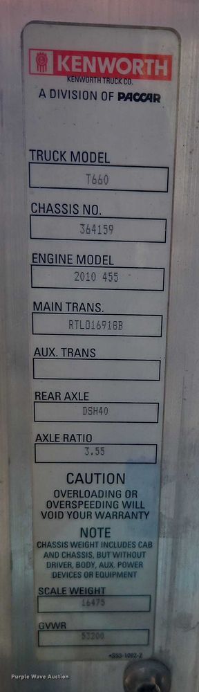 image for item EO4980 2013 Kenworth T660 semi truck