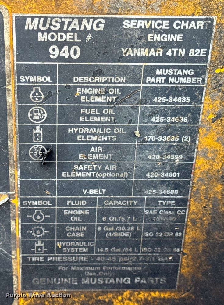 image for item ER0415 Mustang 940 skid steer loader