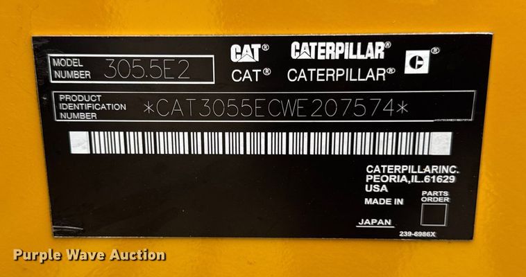 image for item ER0427 2018 Caterpillar 305.5E2 mini excavator