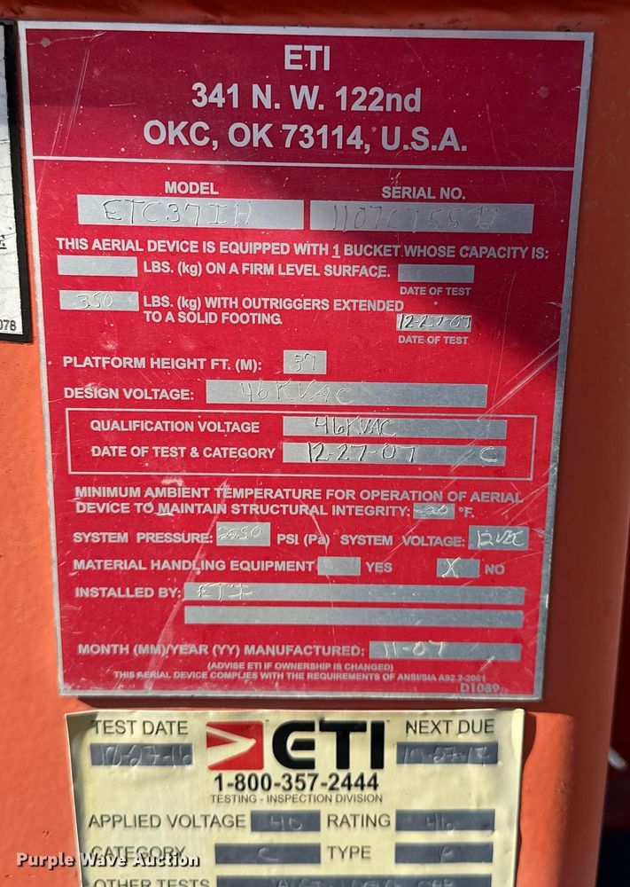 image for item ES1021 2008 International 4100 SBA bucket truck