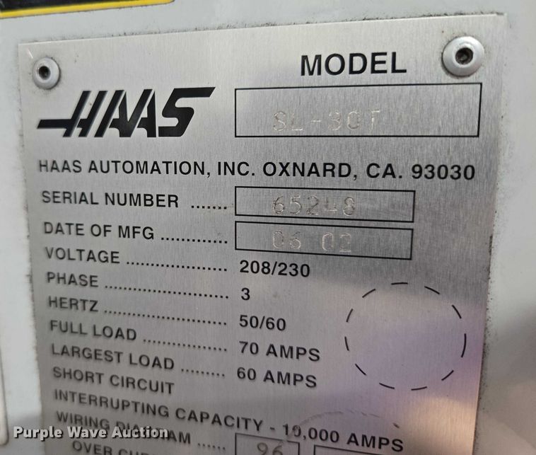 image for item ES2909 2002 Haas SL-30T CNC