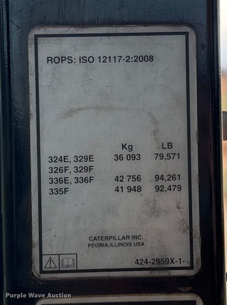 image for item ES5799 2015 Caterpillar 326FL excavator