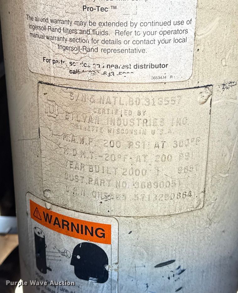 image for item ES5810 2000 Ingersoll Rand P185WJD air compressor