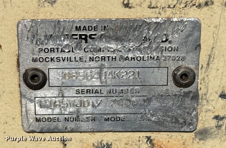 image for item ES5810 2000 Ingersoll Rand P185WJD air compressor