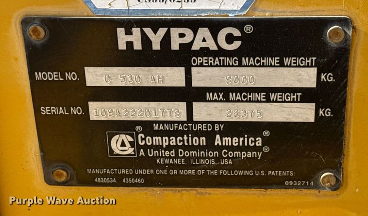 image for item ES5819 2000 Hypac C530AH pneumatic roller